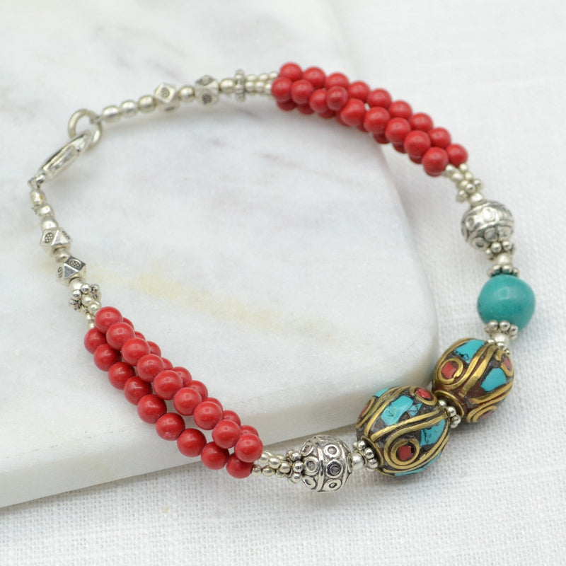 Kailash Coral Tibetan Bracelet Bracelet Tibet Gift Corner