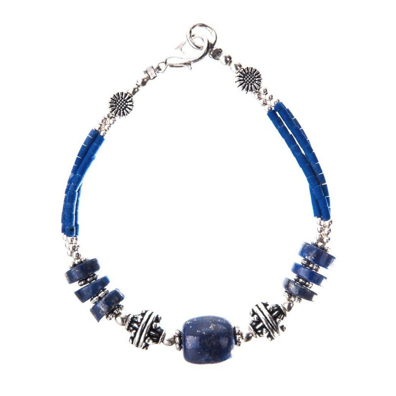 Lapis & Silver Bracelet Tibet Craft Corner