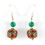 Rotund Red Earrings Tibet Craft Corner