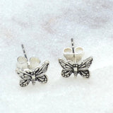 Butterfly Silver Stud Earrings