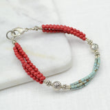 Coral & Turquoise Tibetan Bracelet Bracelet Tibet Gift Corner 