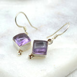 Diamond Drop Silver Earrings Earrings Shakyamuni Amethyst 