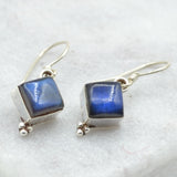 Diamond Drop Silver Earrings Earrings Shakyamuni Labradorite 