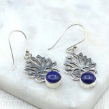 Fancy Lotus Silver Earrings Earrings Dambar International 