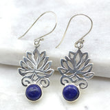 Fancy Lotus Silver Earrings Earrings Dambar International 