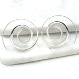 Fancy Spiral Silver Earrings