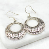Filigree Crescent Silver Earrings Earrings Shakyamuni 