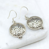 Filigree Round Silver Earrings Earrings Shakyamuni 