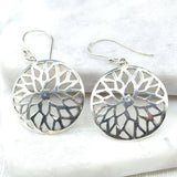 Flower Burst Silver Earrings