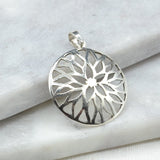 Flower Burst Silver Pendant