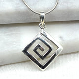 Greek Key Silver Pendant Earrings Dambar International 