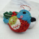 Holiday Blue Bird Felt Ornament Christmas ornament Everest Fashion 