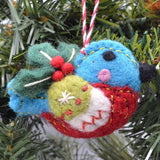 Holiday Blue Bird Felt Ornament