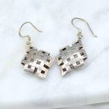 Hollow Endless Knot Silver Earrings