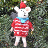 Jingle Bell Mouse Felt Ornament