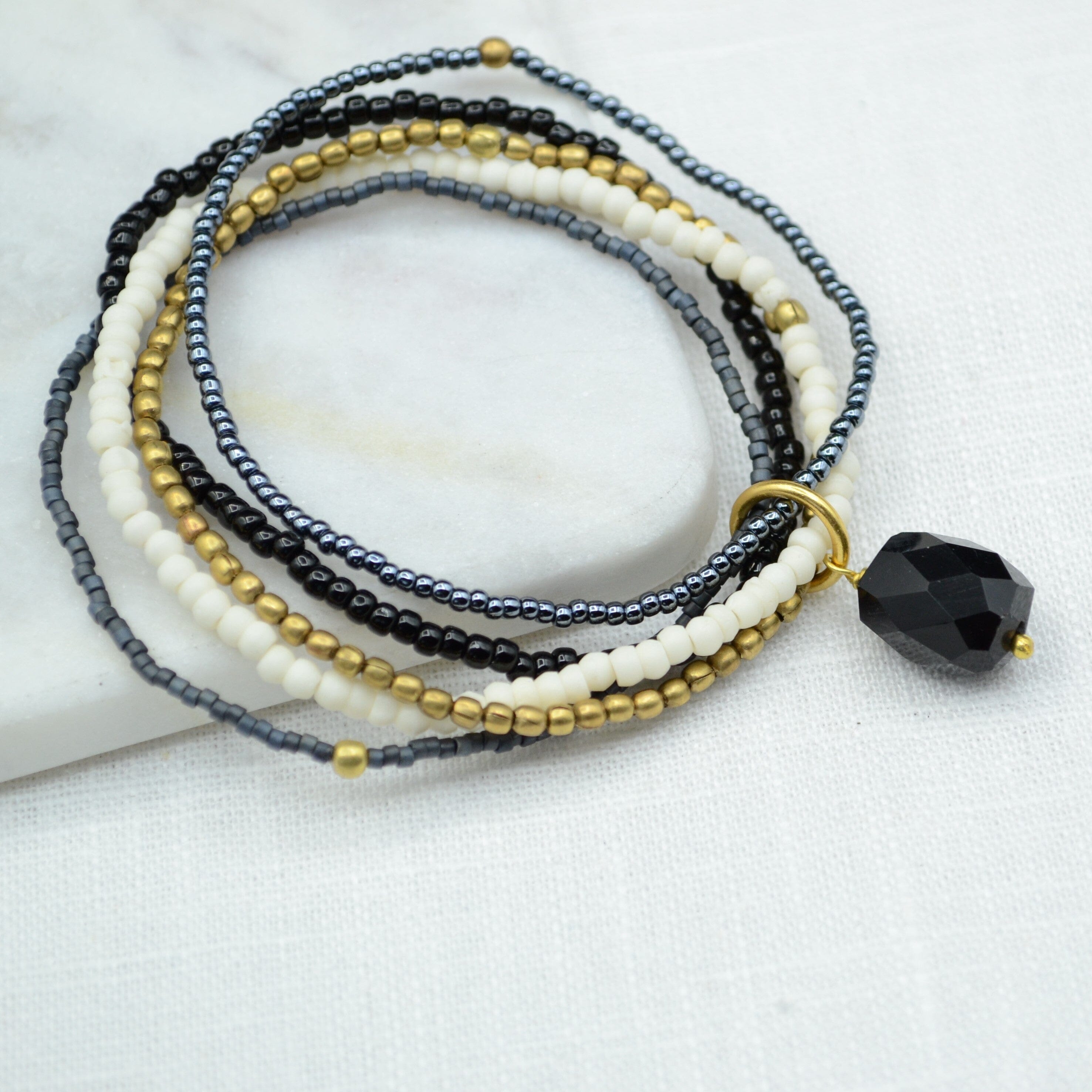 Karuna Black Onyx Beaded Bracelet Bracelet Beads for Life 