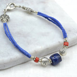 Lapis with Coral Bead Tibetan Bracelet Bracelet Tibet Gift Corner 