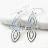 Long Endless Knot Silver Earrings