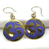 Om Lapis Brass Earrings Earrings Shakyamuni 