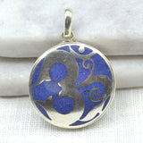 Om Lapis Pendant Earrings Shakyamuni 
