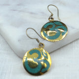 Om Turquoise Brass Earrings Earrings Shakyamuni 