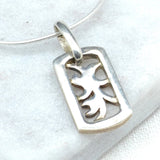 Organic Silver Necklace Pendant Karma Blue 