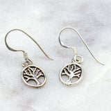 Oval Tree of Life Silver Earrings