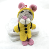 Rainy Day Mouse Felt Ornament