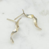 Ribbon Silver Earrings