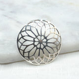 Rose Window Silver Brooch