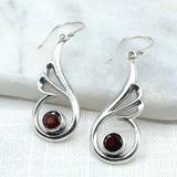 Swan Wave Silver Earrings