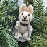 Toboggan Rabbit Christmas ornament Everest Fashion 