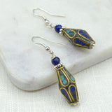 Turquoise & Coral Cone Earrings with Coral Bead Earrings Beads for Life 