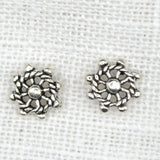 Wheel Silver Stud Earrings Earrings Shakyamuni 