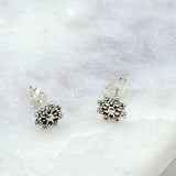 Wheel Silver Stud Earrings Earrings Shakyamuni 