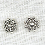 Wheel Silver Stud Earrings