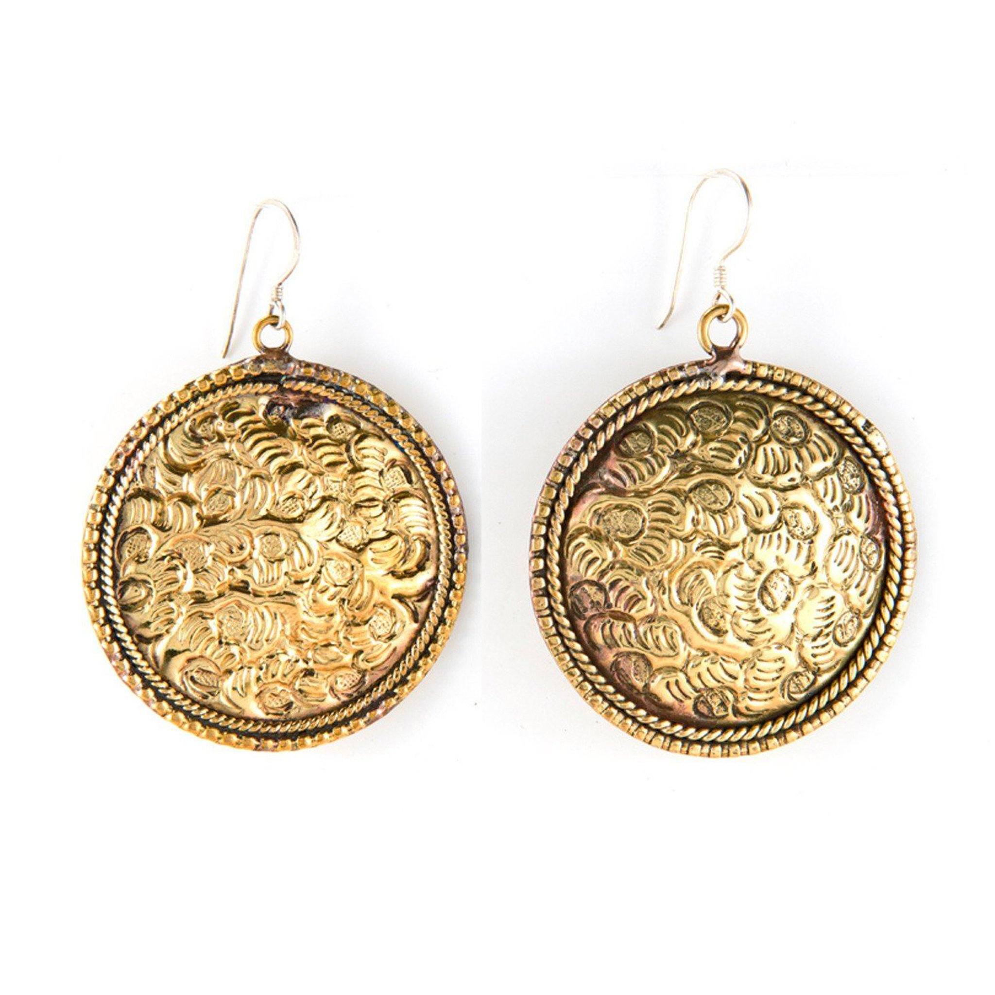 Brass Beauty Earrings Tibet Craft Corner 