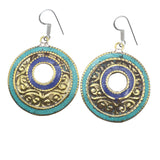 Brass Lapis Turquoise Earrings Earrings Tibet Gift Corner 