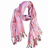 Contentment Pink Striped Scarf scarf Manushi 