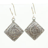 Filigree Diamond Silver Earrings Earrings Shakyamuni 