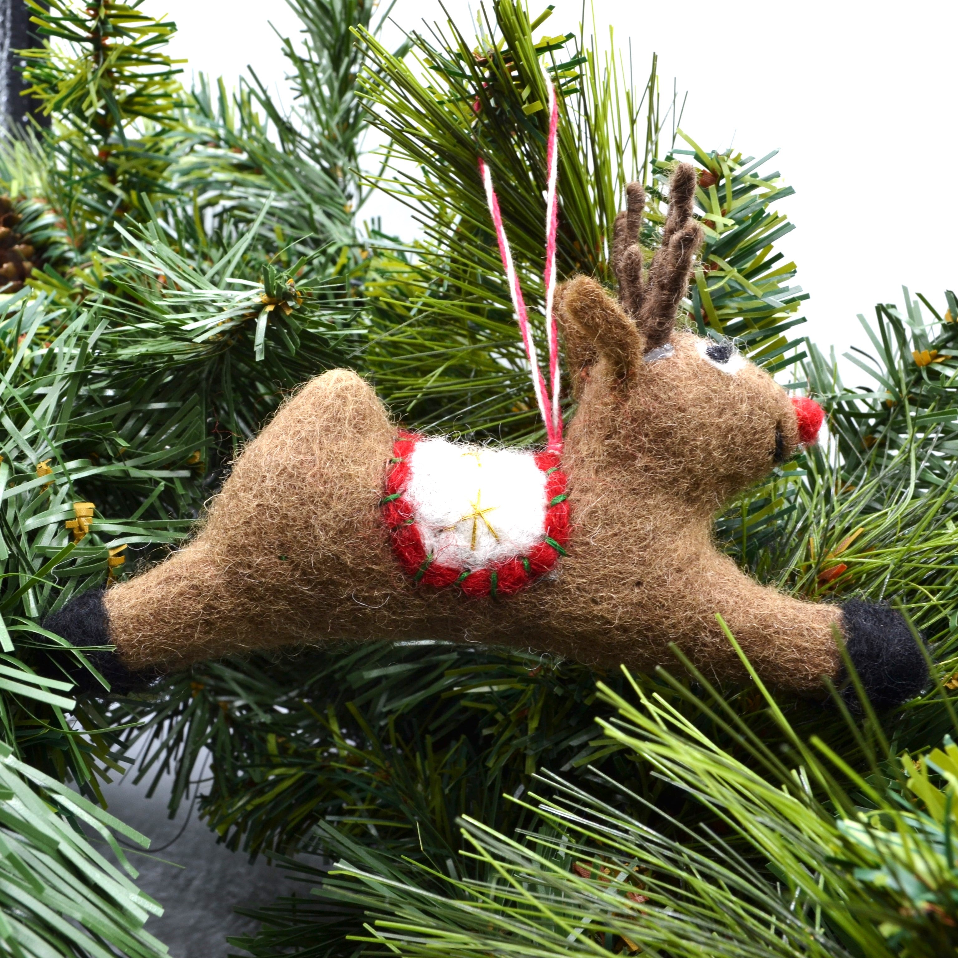 Leaping Brown Reindeer Christmas ornament Everest Fashion 