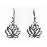 Lotus Flower Silver Earrings