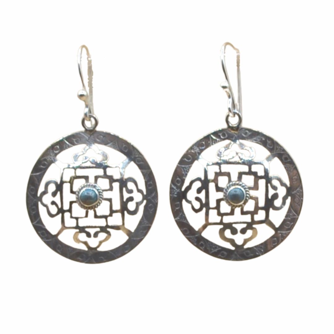 Mandala Silver Earrings Earrings Millenium Turquoise 