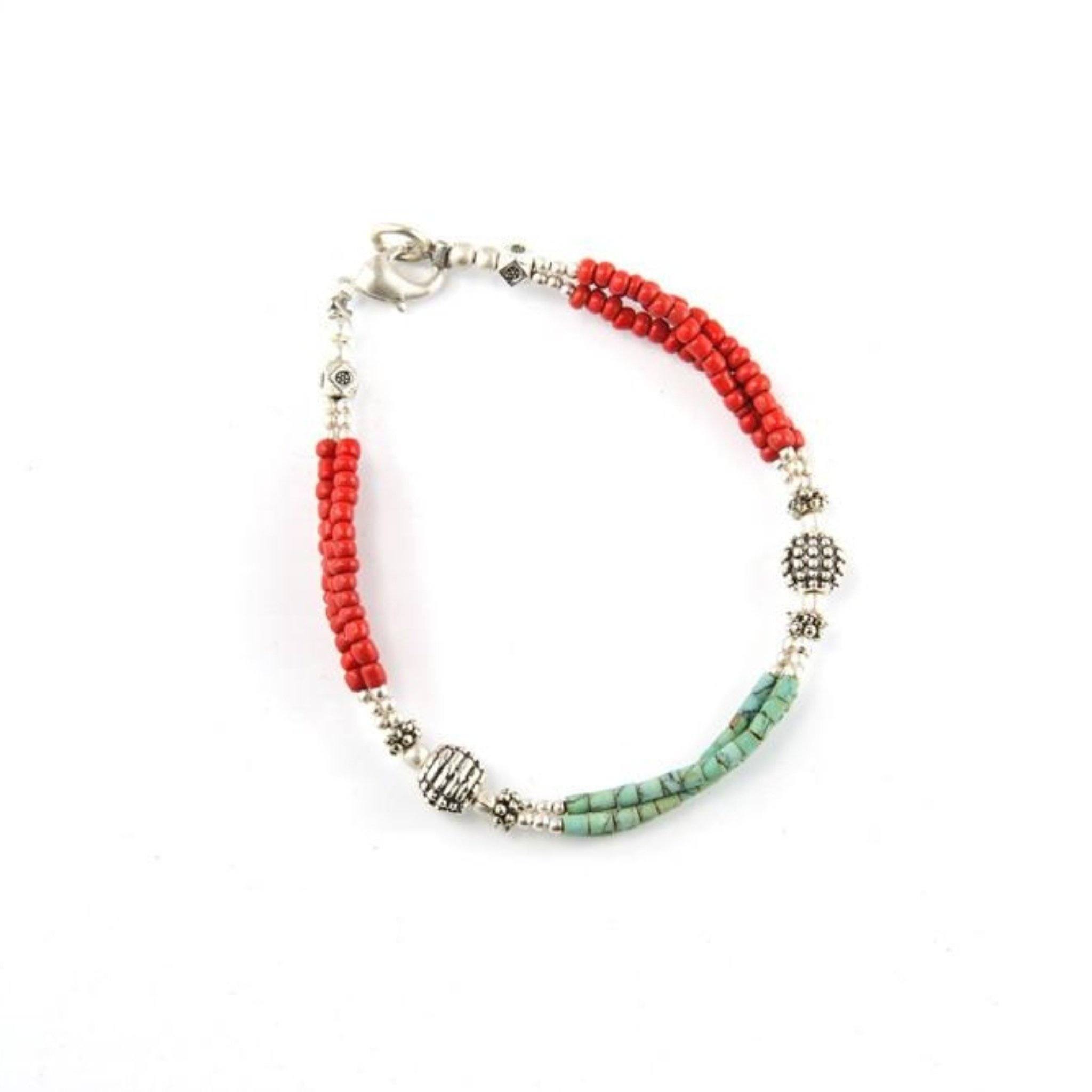 Red Turquoise Bracelet Tibet Craft Corner 